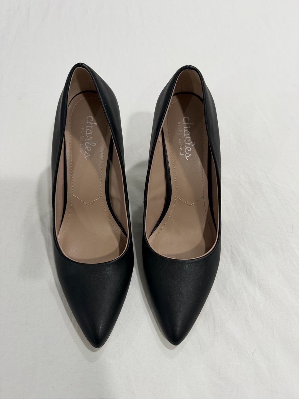 Charles By Charles David Black Pointed-Toe Leather Pumps